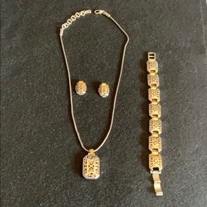 Brighton necklace, bracelet and earrings.
